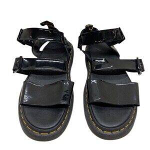 DR MARTENS unisex patent Gryphon Patent leather gladiator sandals Size W11 / M10